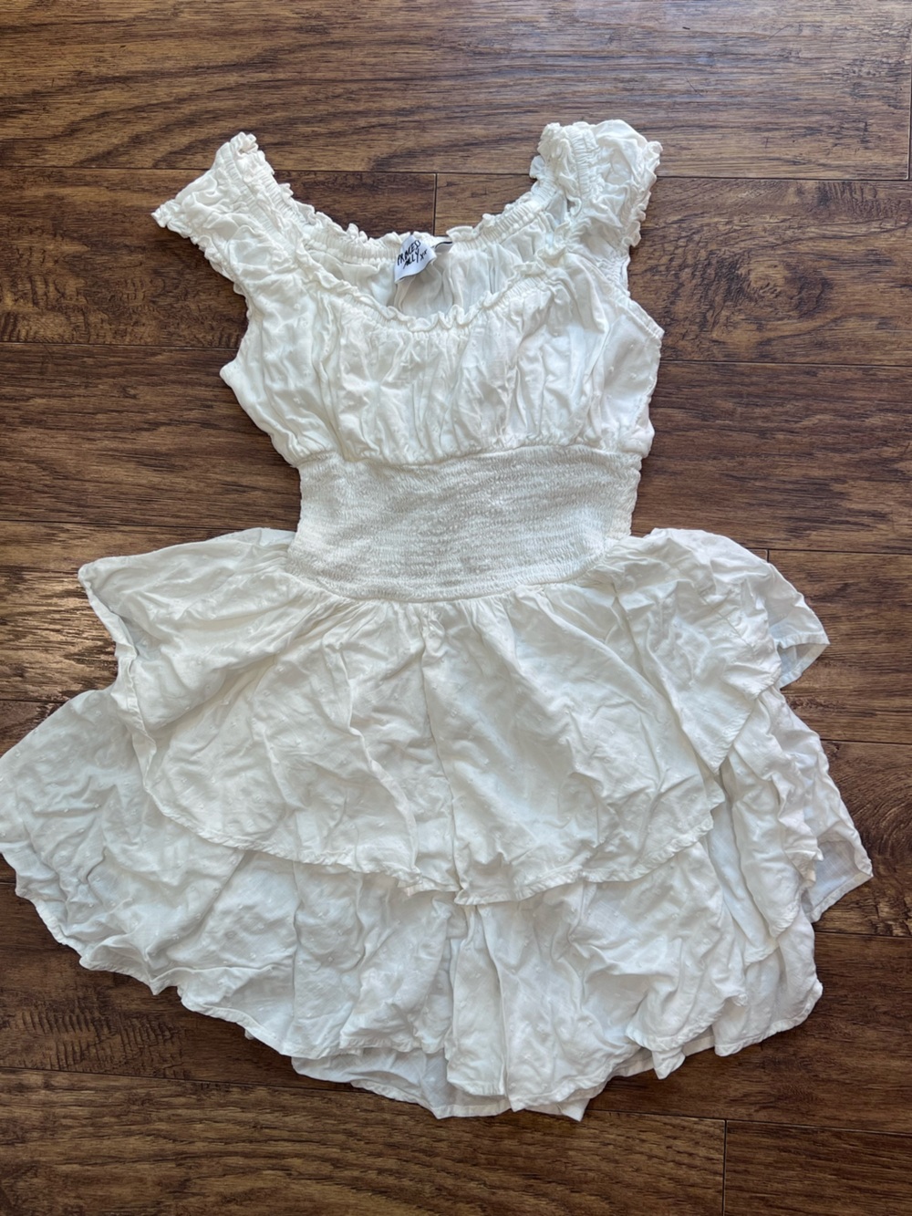 Princess Polly White Ruffled Smocked Girls' Dress